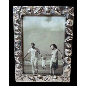 Mariposa Silver-Tone Sea-Inspired Picture Frame 5 by 7 With Shell & Starfish Des